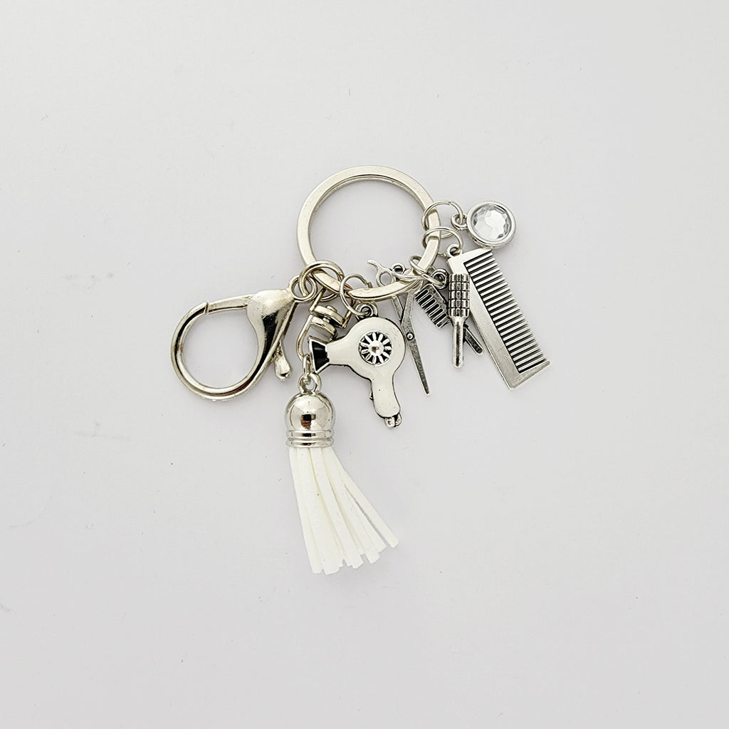 SALON CHIC HAIR TOOLS KEYCHAIN - WHITE