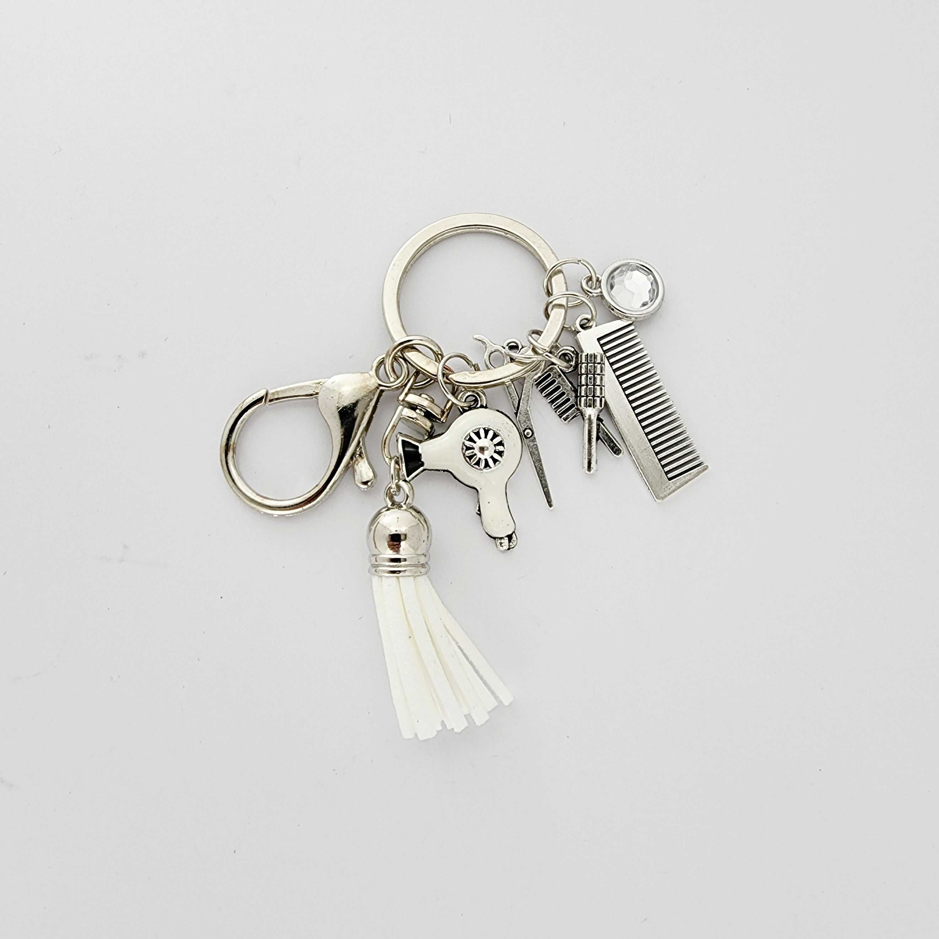 SALON CHIC HAIR TOOLS KEYCHAIN - WHITE