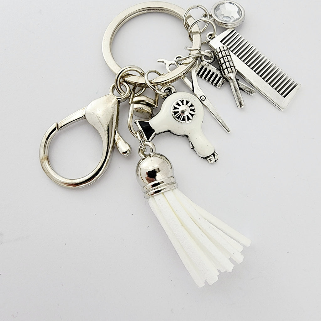 SALON CHIC HAIR TOOLS KEYCHAIN - WHITE