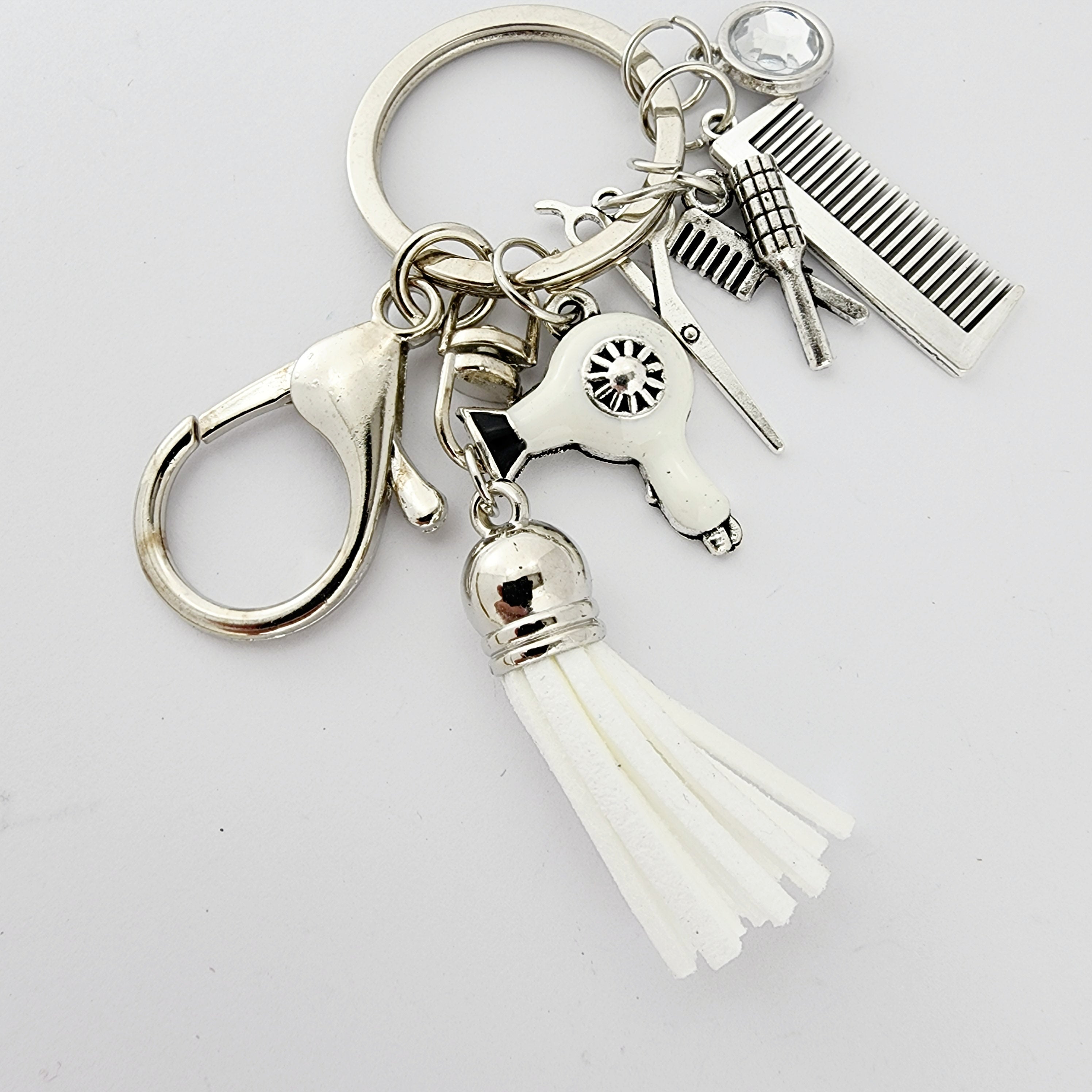 SALON CHIC HAIR TOOLS KEYCHAIN - WHITE