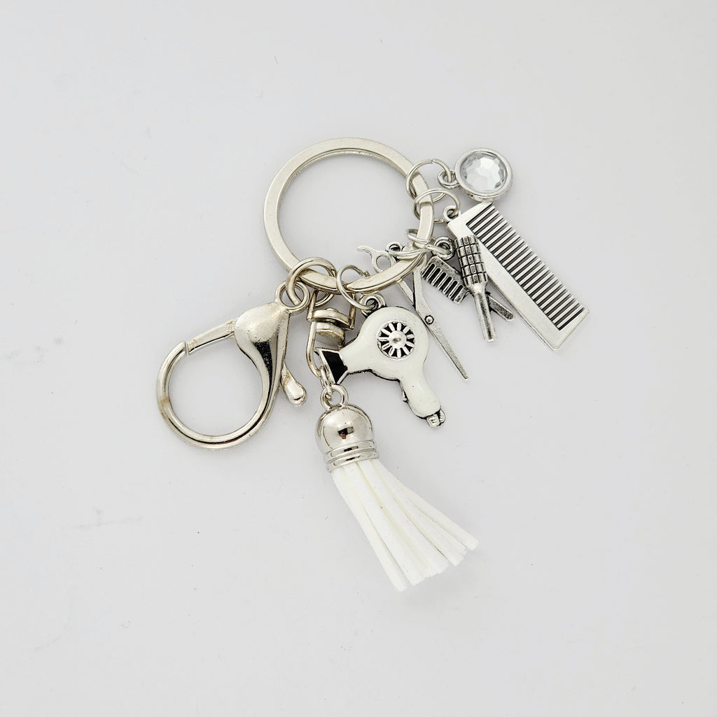 SALON CHIC HAIR TOOLS KEYCHAIN - WHITE