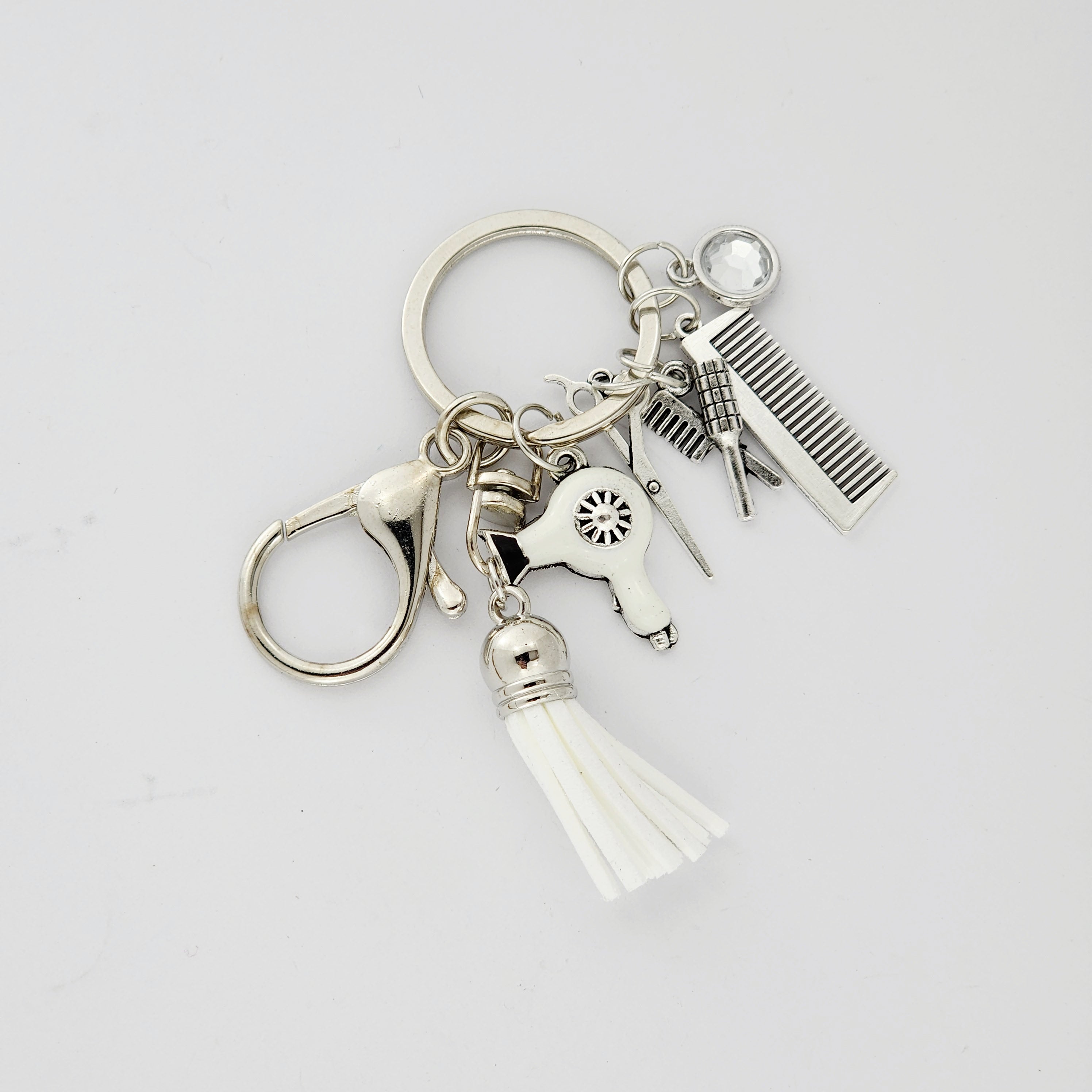 SALON CHIC HAIR TOOLS KEYCHAIN - WHITE