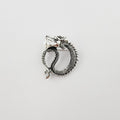DRAGON PEARL LAPEL PIN - ANTIQUE SILVER