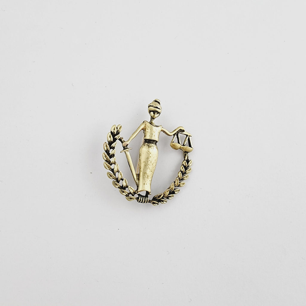 LADY JUSTICE - ANTIQUE GOLD