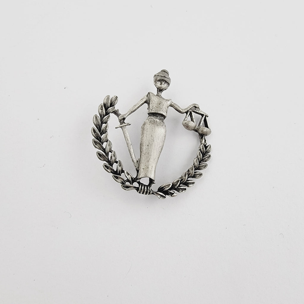LADY JUSTICE - ANTIQUE SILVER