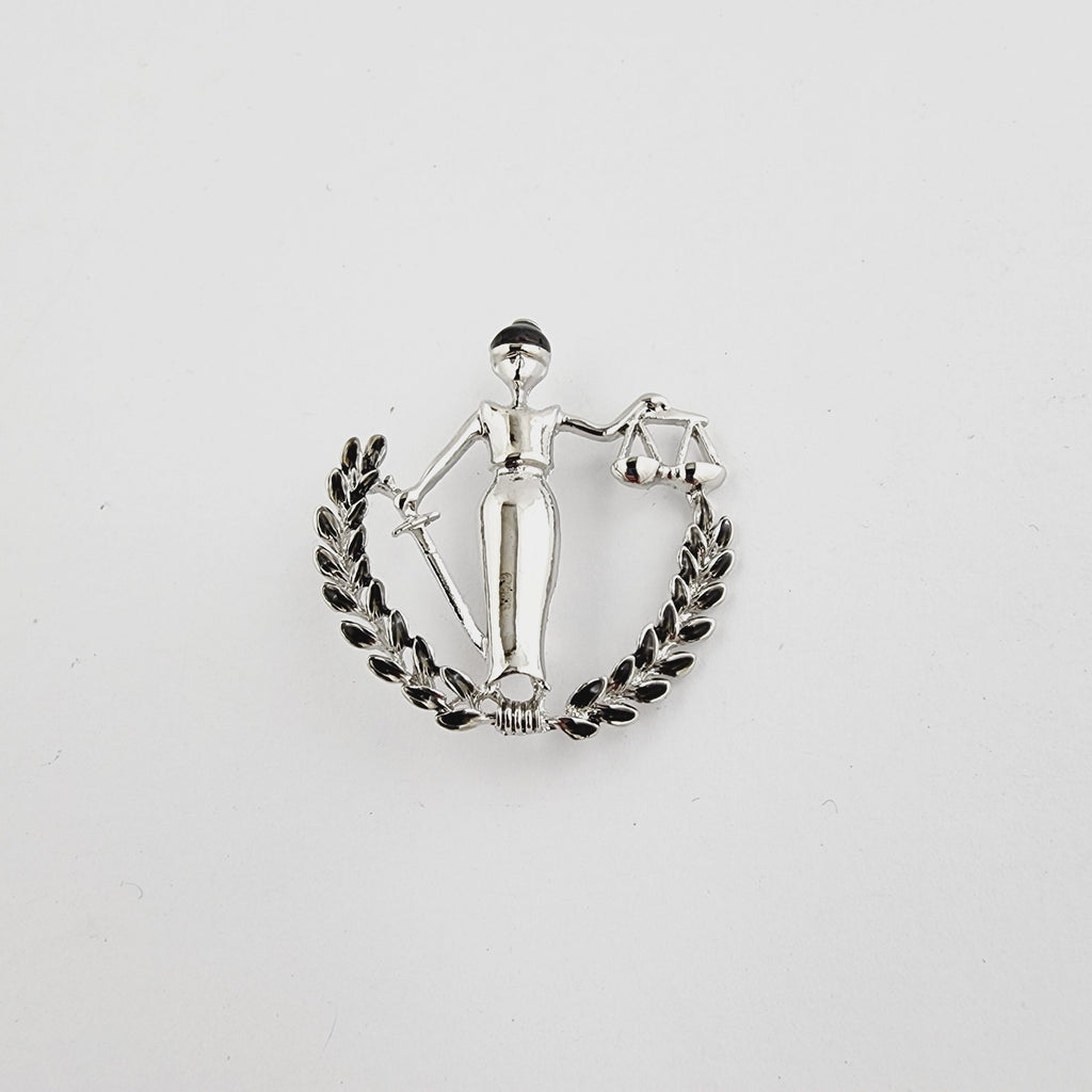 LADY JUSTICE - FRESH SILVER & BLACK