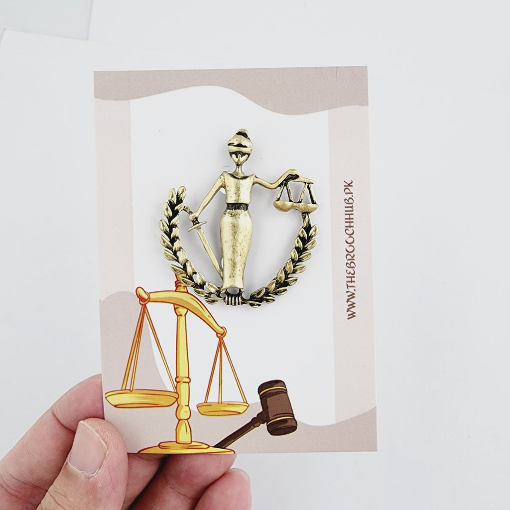 LADY JUSTICE - ANTIQUE GOLD