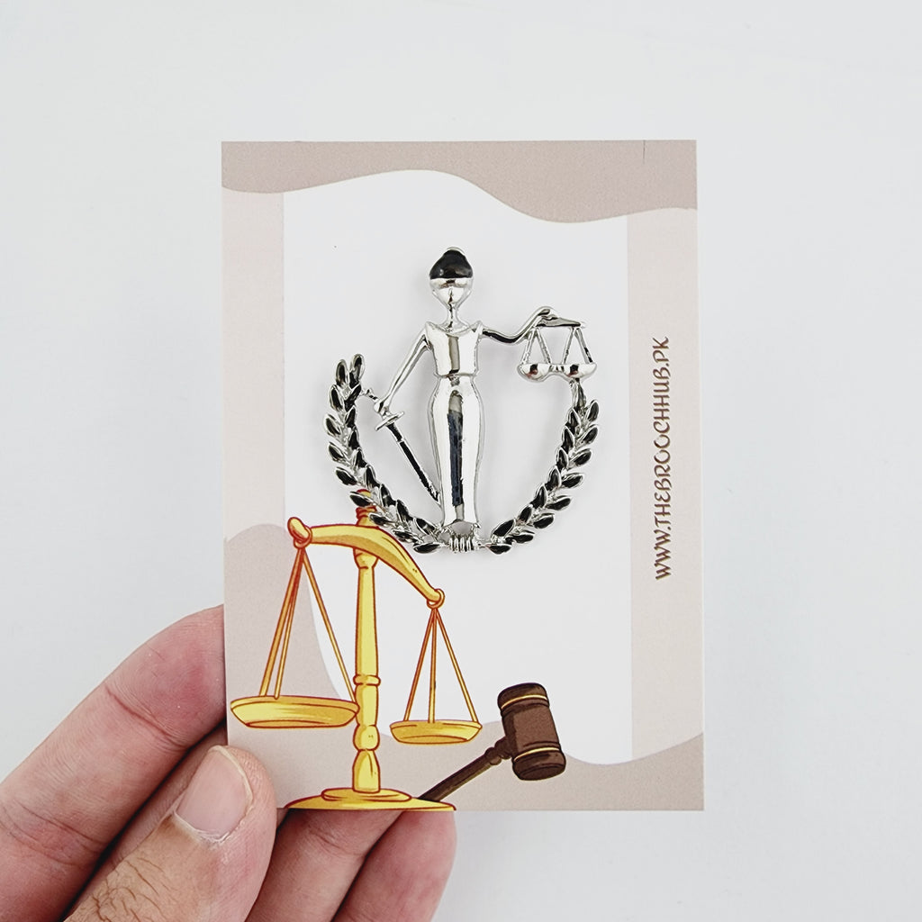 LADY JUSTICE - FRESH SILVER & BLACK