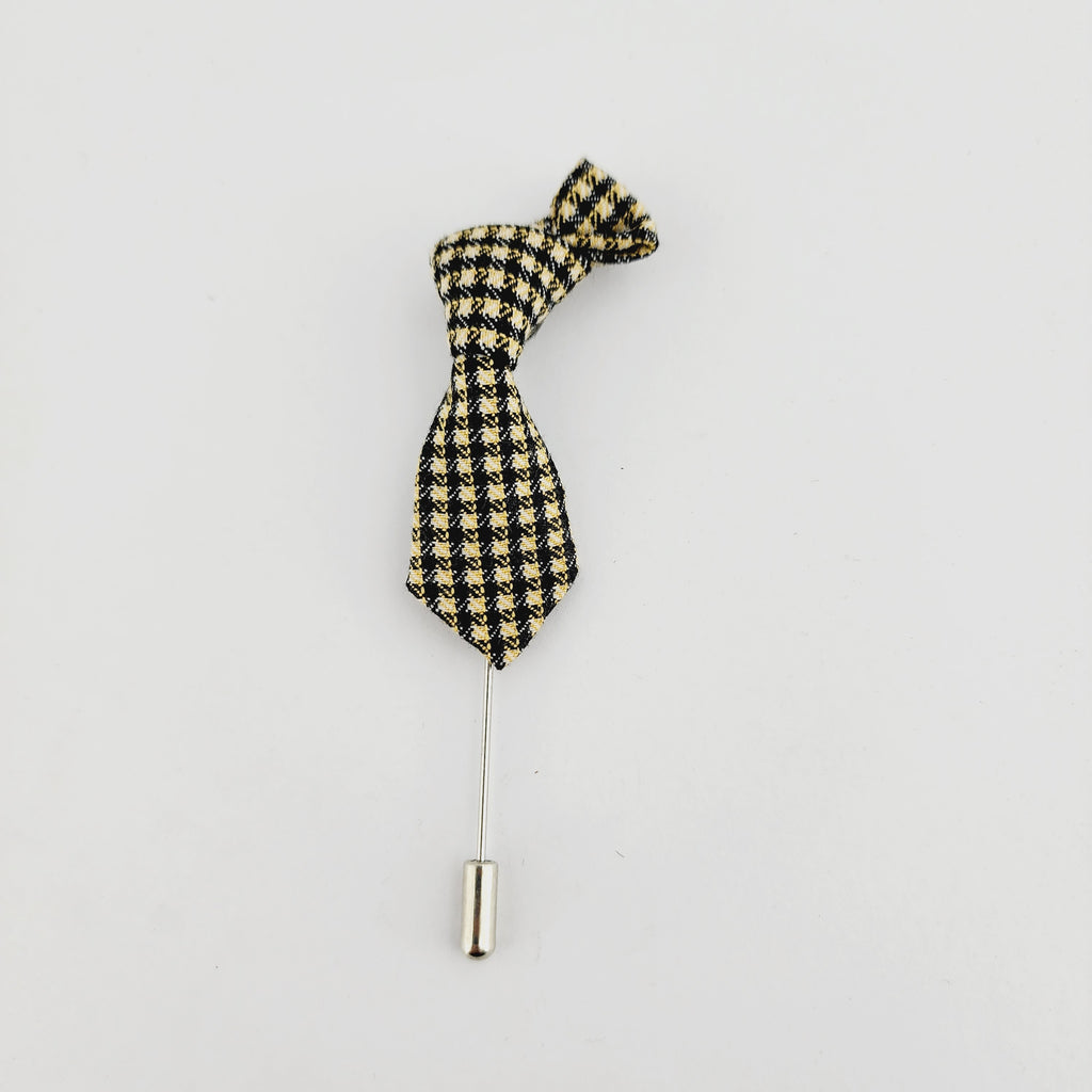 PLAIDED TIE BROOCH