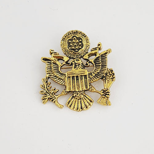 AMERICAN EAGLE CREST LAPEL PIN - ANTIQUE GOLD
