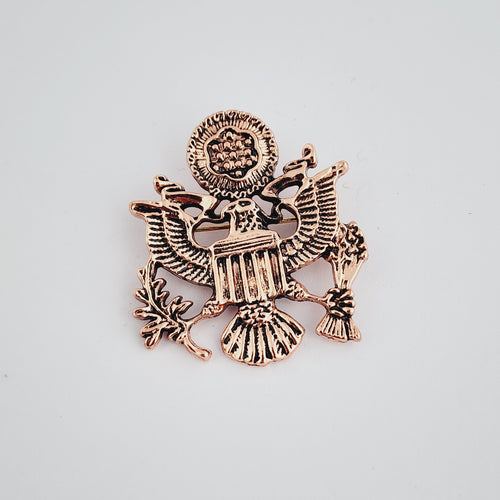 AMERICAN EAGLE CREST LAPEL PIN - ANTIQUE ROSEGOLD