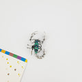 SCORPION ENAMEL BROOCH - SILVER GREEN