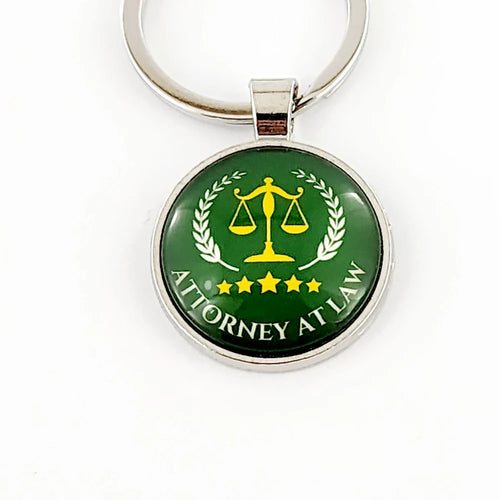 Attorney at Law Green Keychain
