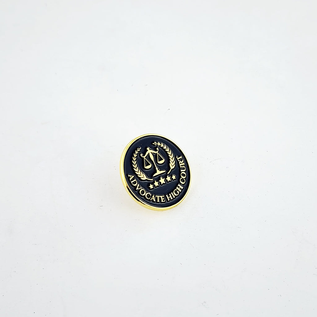 ADVOCATE HIGH COURT ENAMEL PIN - BLACK