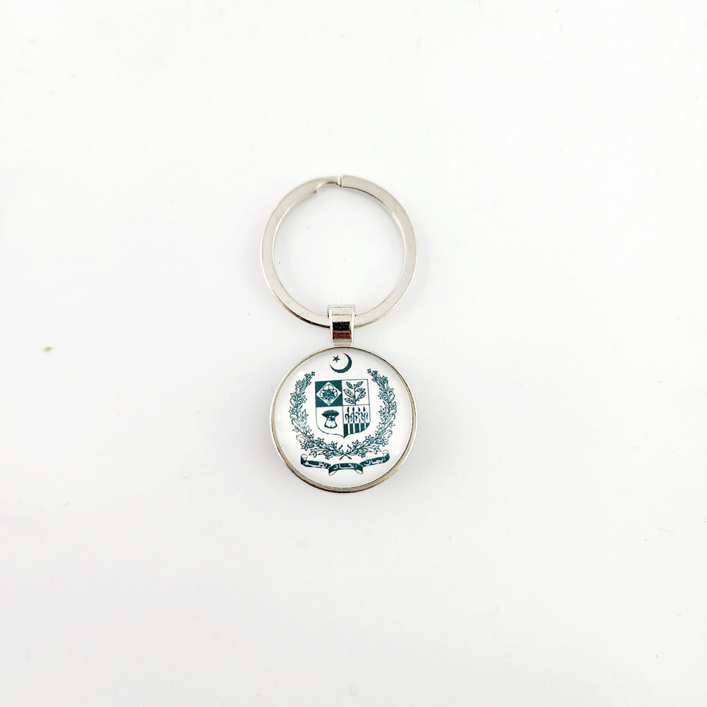 KEYCHAIN - GOVT OF PAKISTAN WHITE & GOLD