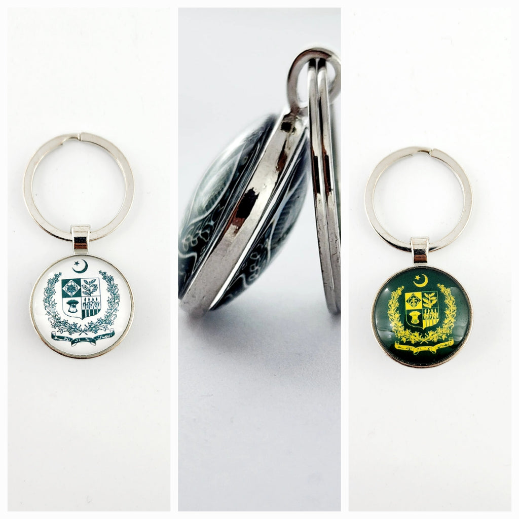 KEYCHAIN - GOVT OF PAKISTAN WHITE & GOLD