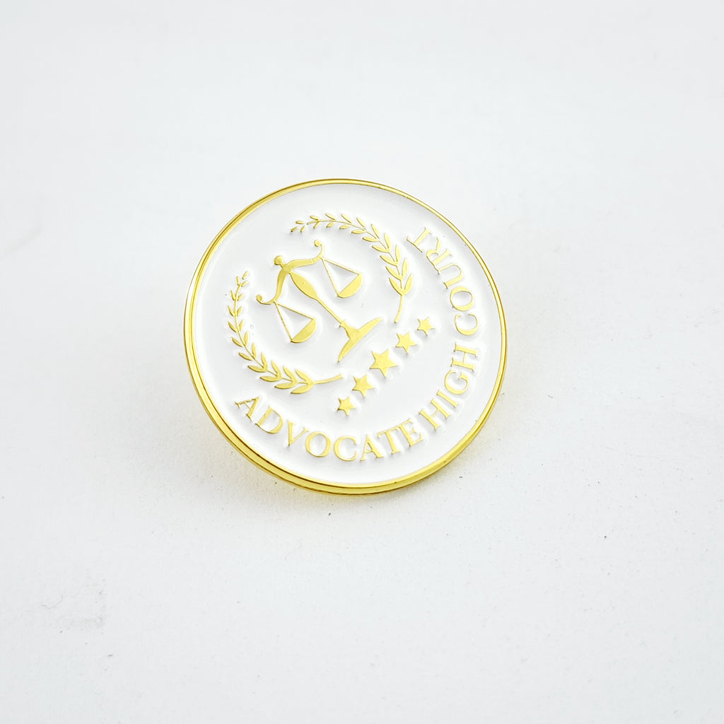 ADVOCATE HIGH COURT ENAMEL PIN - WHITE
