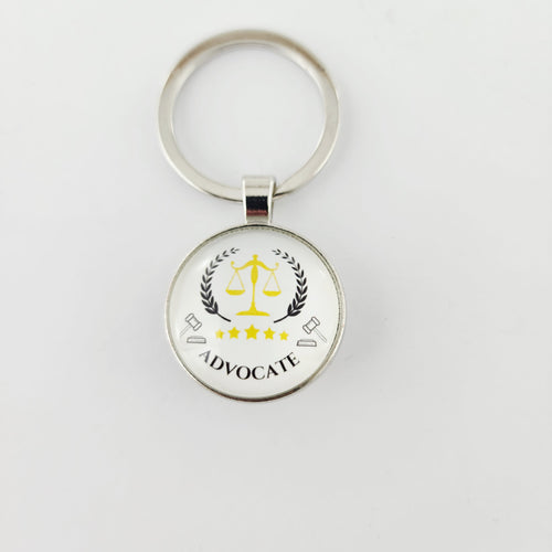 Advocate White Keychain