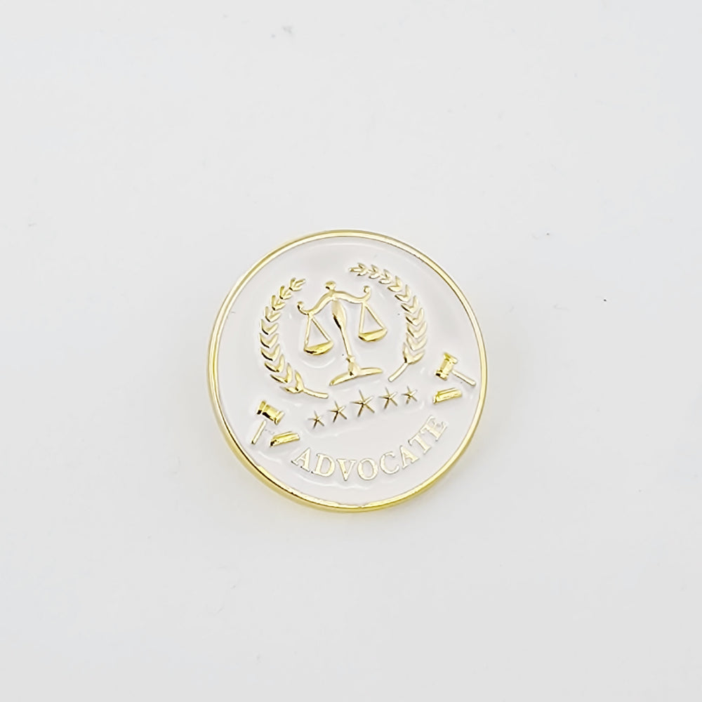 ADVOCATE ENAMEL PIN - WHITE