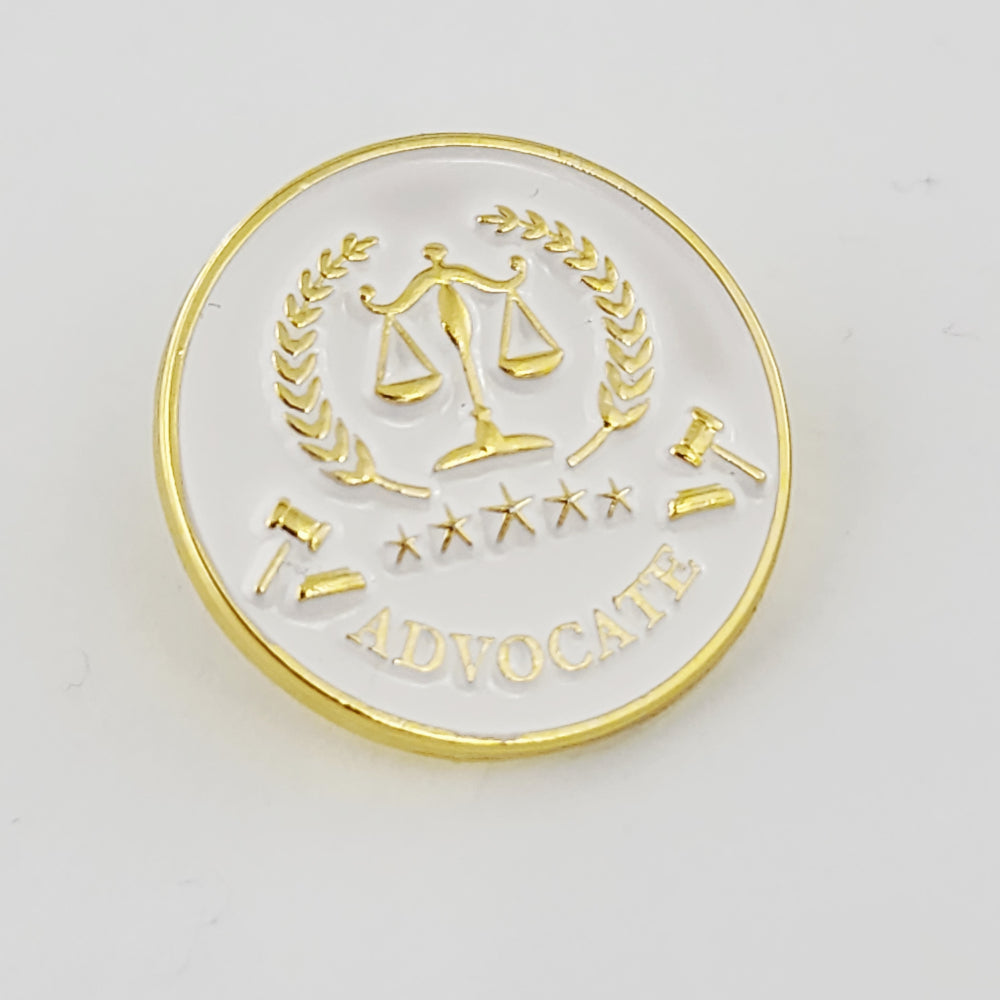 ADVOCATE ENAMEL PIN - WHITE