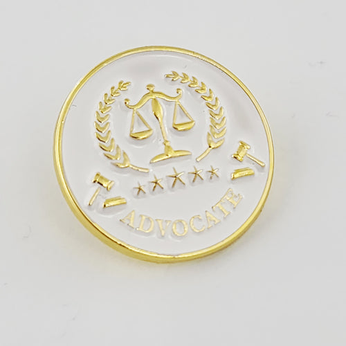 ADVOCATE ENAMEL PIN - WHITE