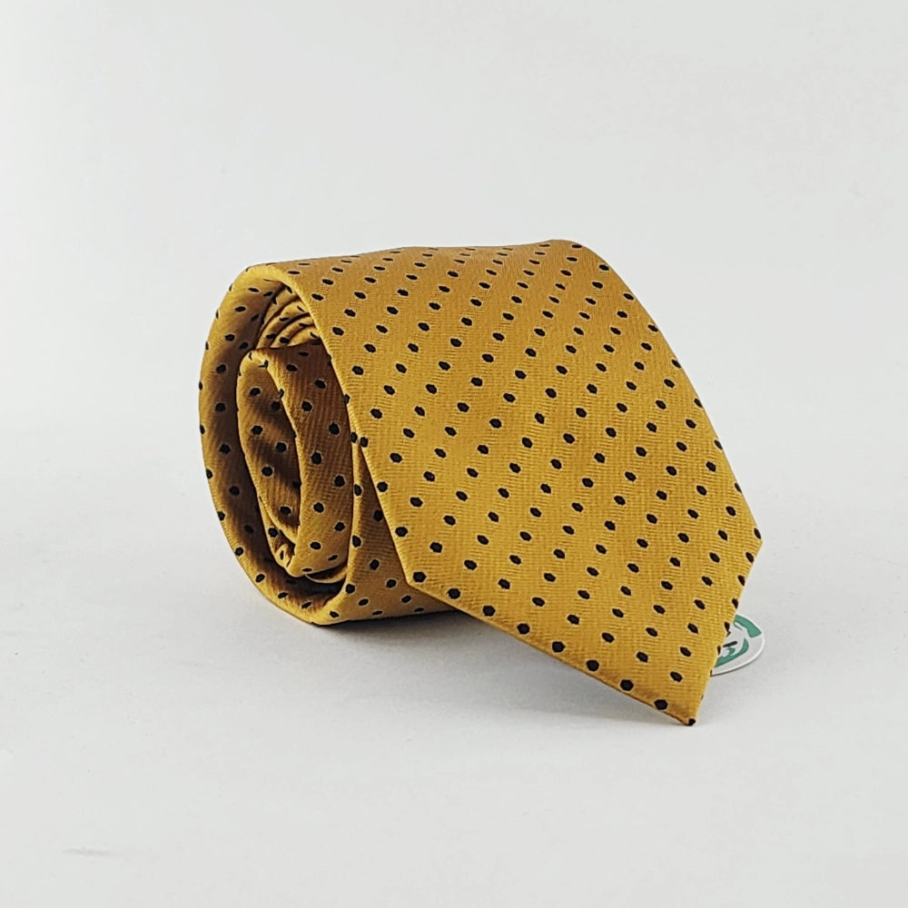 MUSTARD MIDNIGHT POLKA TIE