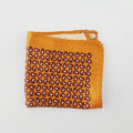 SAFFRON PAISLAY SILK POCKETSQUARE