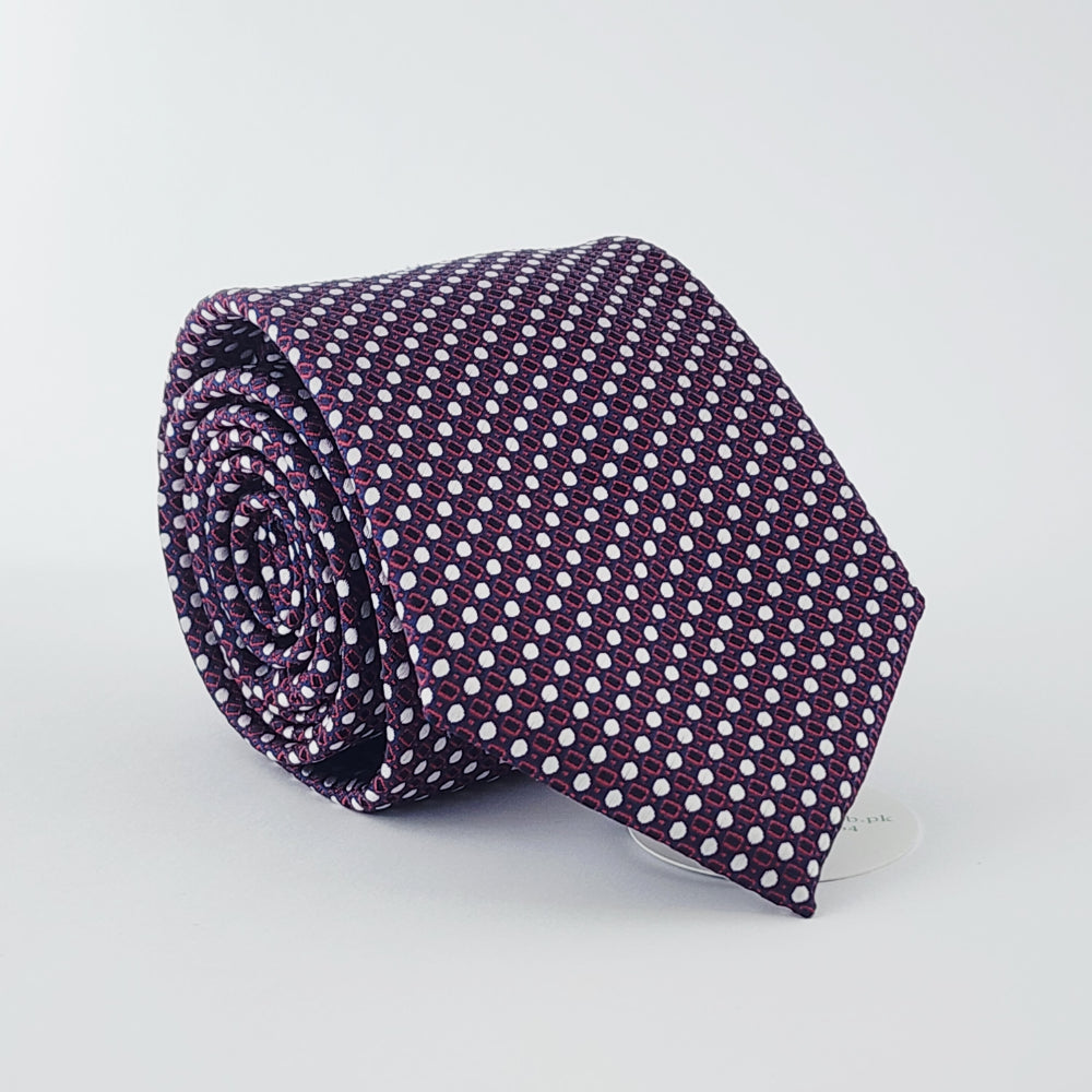 BORDEAUX DOT MATRIX TIE