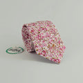 PINK BLOSSOM FLORAL SLIM COTTON TIE
