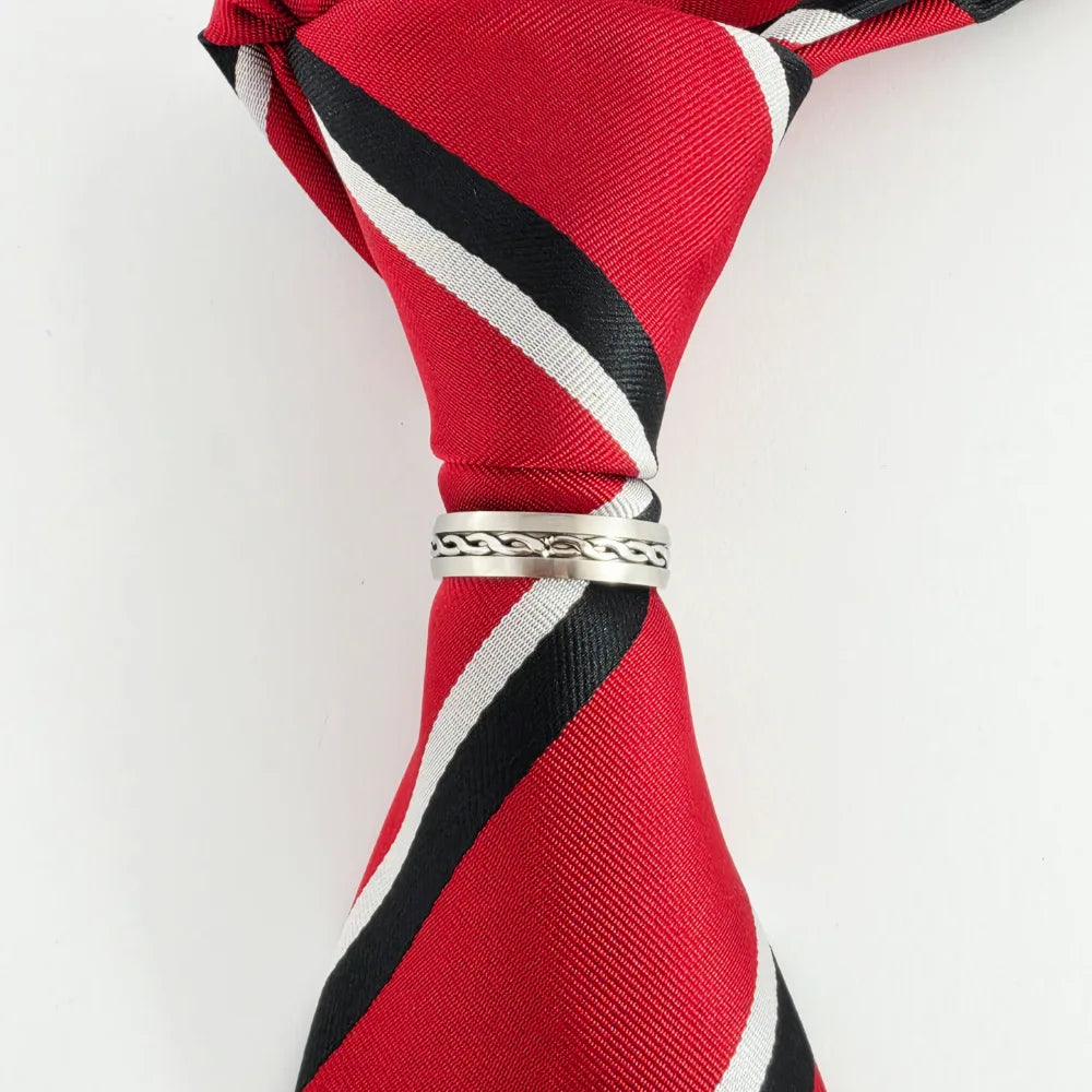 BRAIDED SILVER ELEGANCE TIE RING