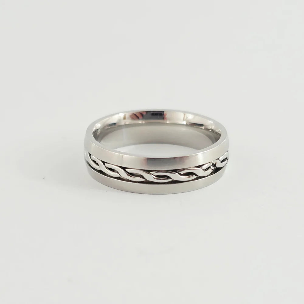 BRAIDED SILVER ELEGANCE TIE RING