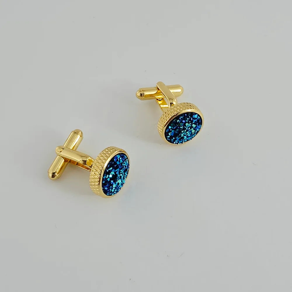 SAPPHIRE MOSAIC GOLD CUFFLINKS