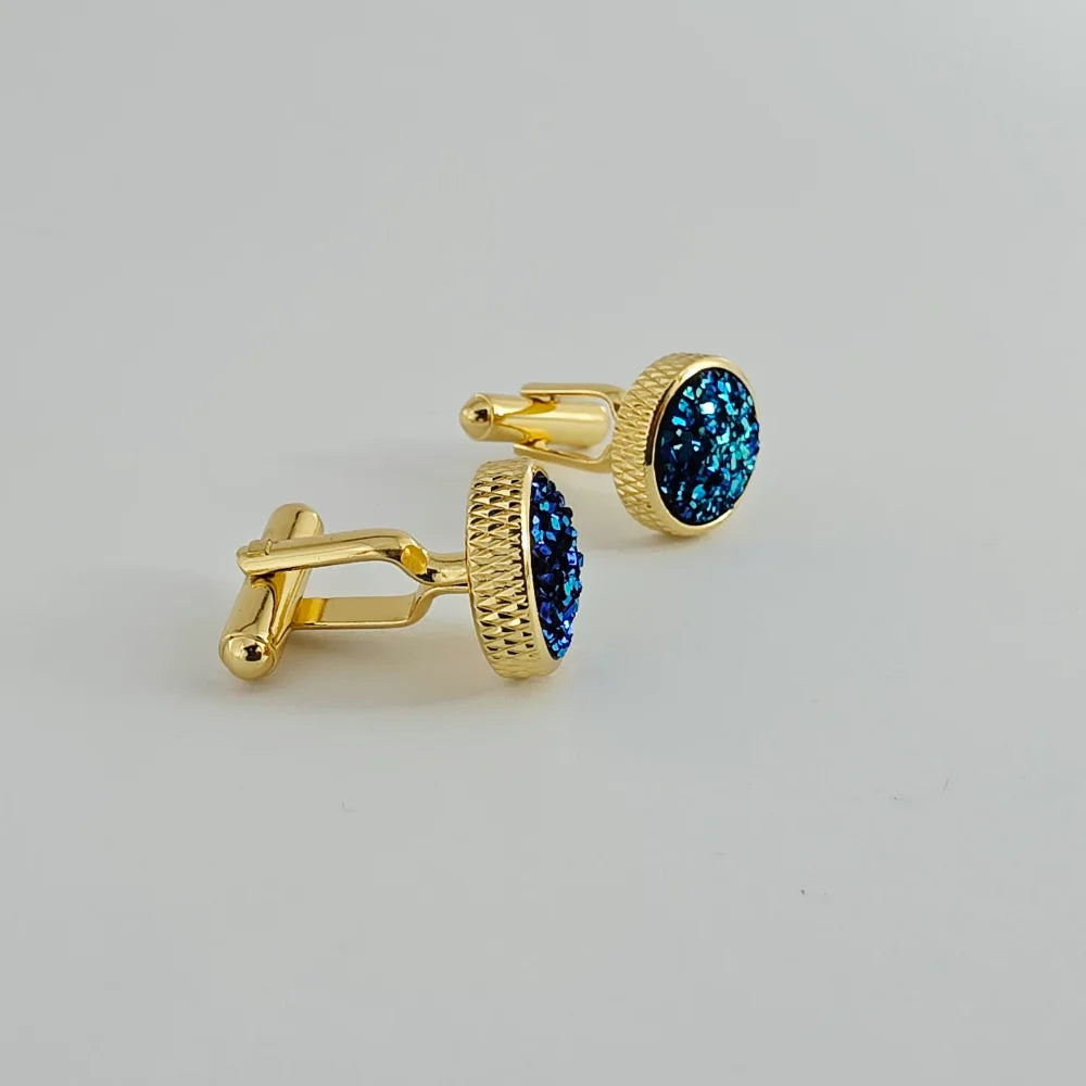 SAPPHIRE MOSAIC GOLD CUFFLINKS