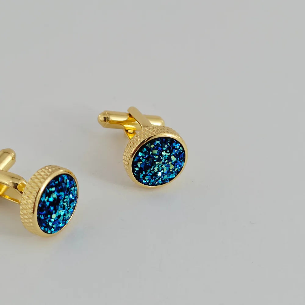 SAPPHIRE MOSAIC GOLD CUFFLINKS