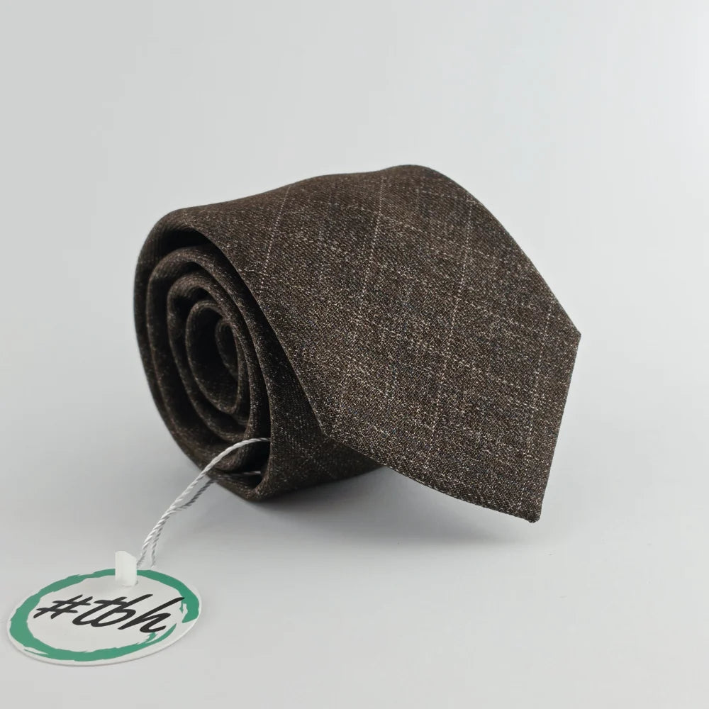 ESPRESSO WINDOWPANE WOOL TIE