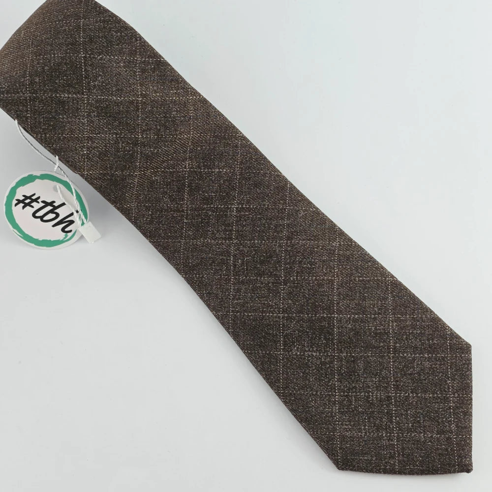 ESPRESSO WINDOWPANE WOOL TIE
