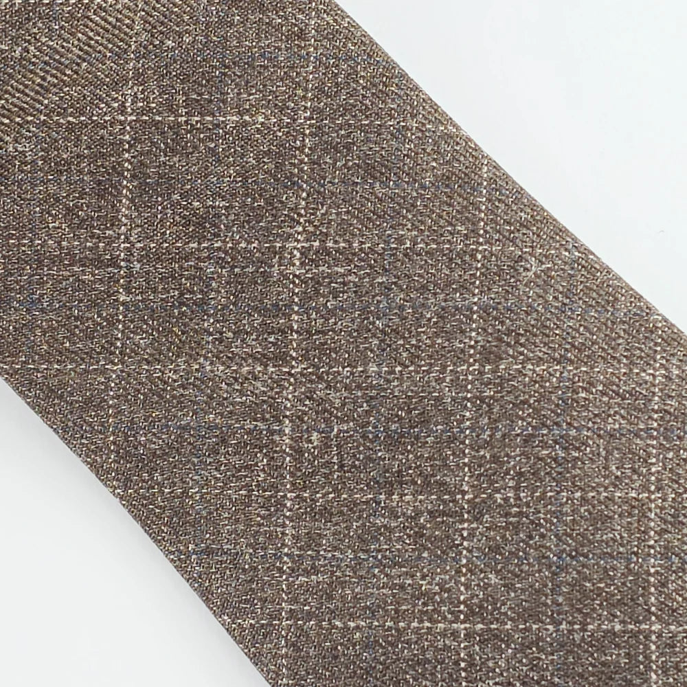 ESPRESSO WINDOWPANE WOOL TIE