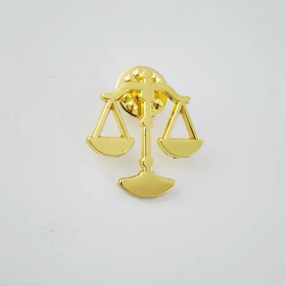 JUSTICE EMBLEM PIN - GOLDEN
