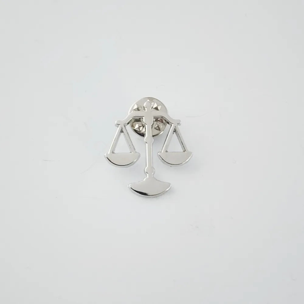 JUSTICE EMBLEM PIN - SILVER