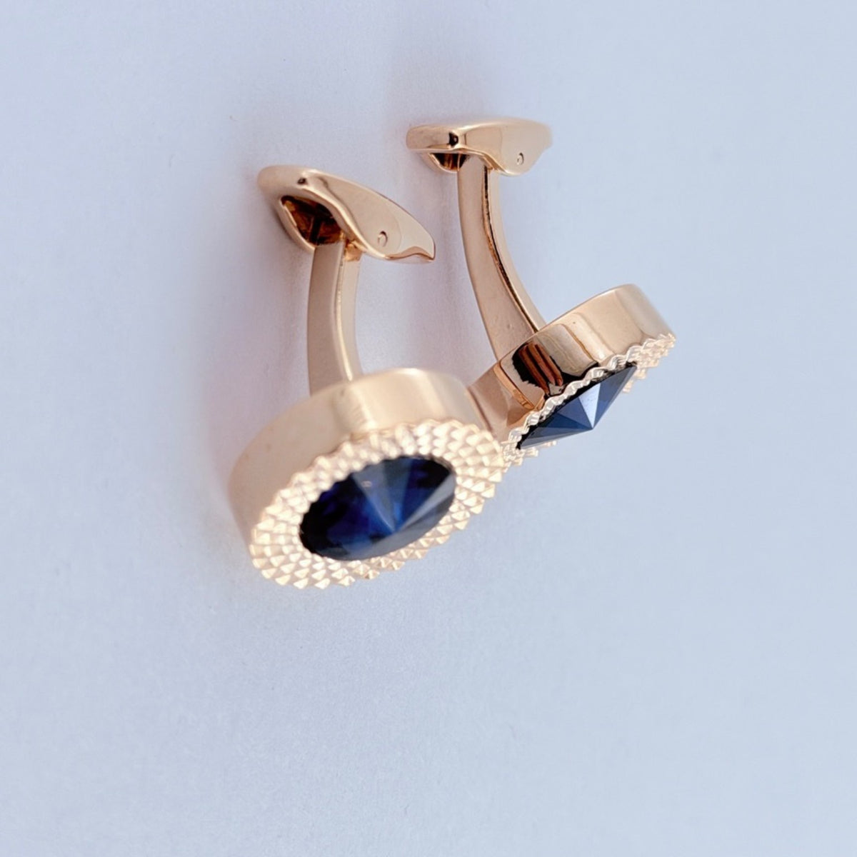 Sovereign Sapphire Cufflinks side view