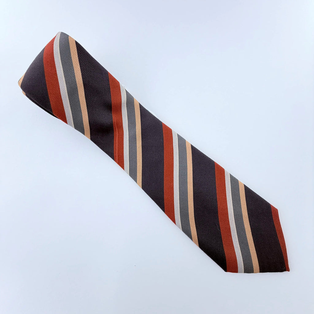 RUST & CHARCOAL STRIPED TIE
