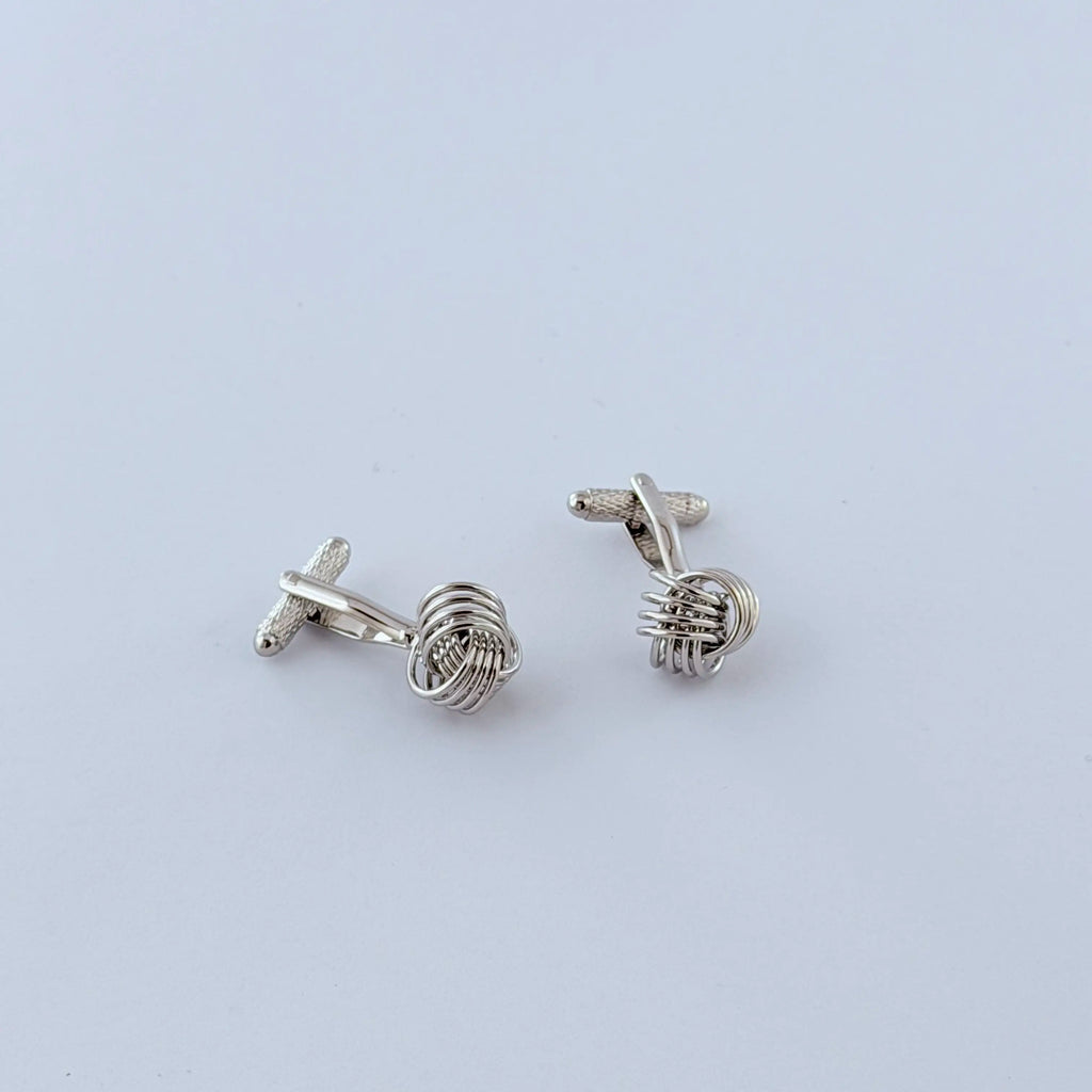 SILVER INTERLACE CUFFLINKS