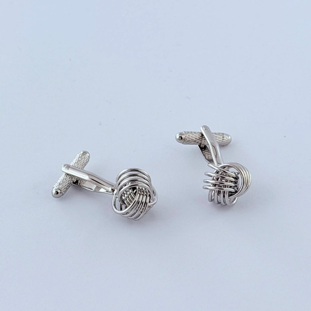 SILVER INTERLACE CUFFLINKS
