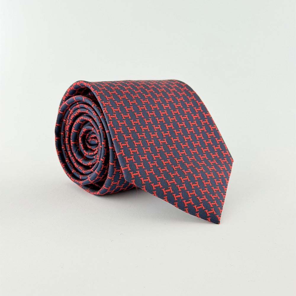 NAVY CORAL SIGNATURE TIE