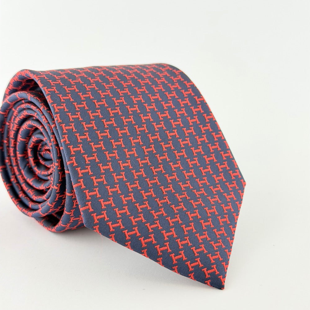 NAVY CORAL SIGNATURE TIE
