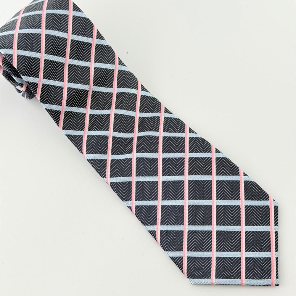 GRAPHITE ROSE GRID TIE