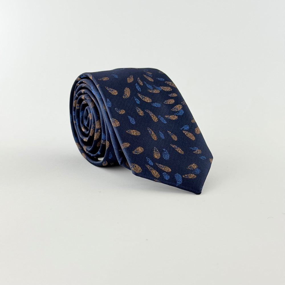 NAVY GOLD MOTIF TIE
