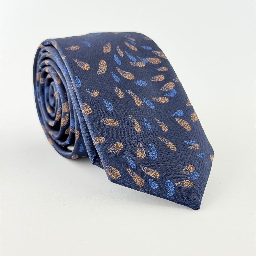 NAVY GOLD MOTIF TIE
