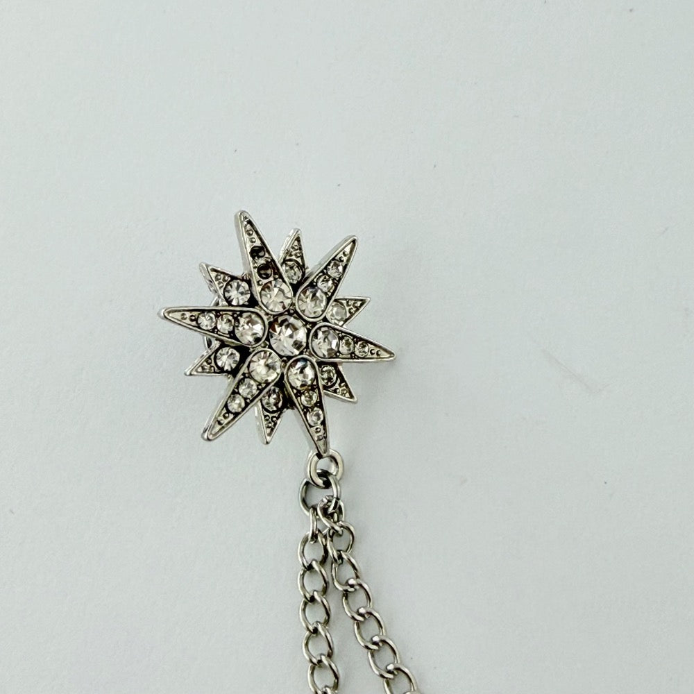 ROYAL STARBURST CHAIN BROOCH SILVER