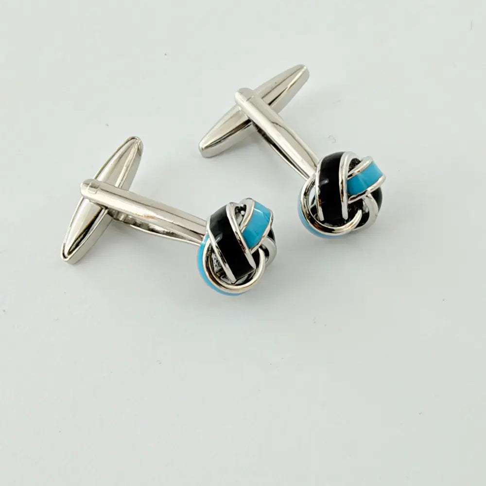 AZURE NOIR KNOT CUFFLINKS